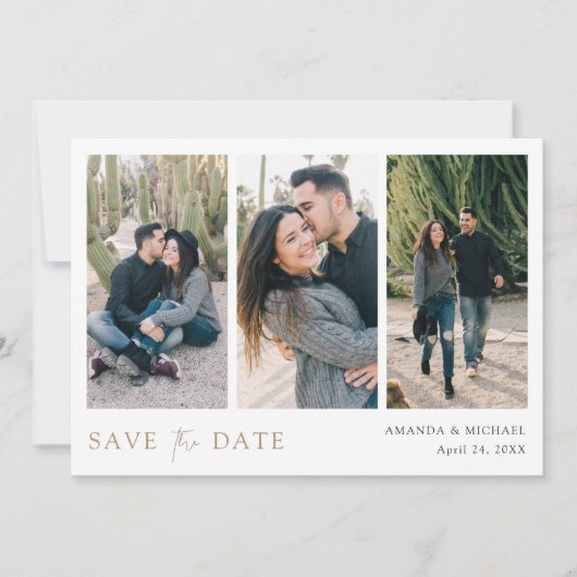 Save The Date Simplement Chic Collage Mariage Multi Photos Perso (Devant)