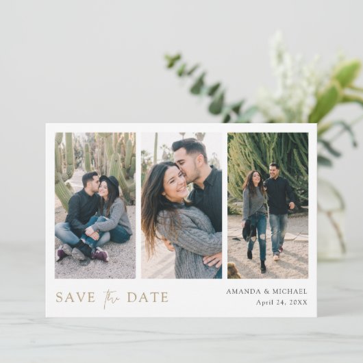 Save The Date Simplement Chic Collage Mariage Multi Photos Perso (Debout devant)