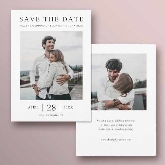 Save The Date Simplement Chic Moderne Mariage Multi Photo