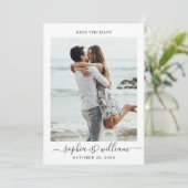 Save The Date Simplement Élégant 2 Photo Mariage  Enregistrer La (Debout devant)