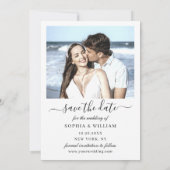 Save The Date Simplement Élégant 2 Photo Mariage  Enregistrer La (Dos)