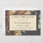 Save The Date Simplement Elegant Pampas Grass Notre Mariage (Devant)