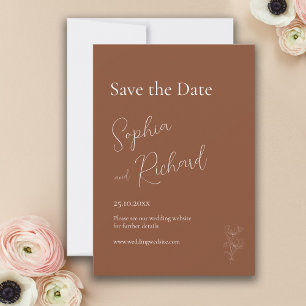 Save The Date Simples Botaniques Bohèmes en Terracotta