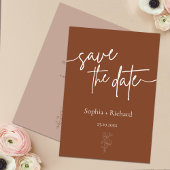 Save The Date Simples Botaniques Bohèmes en Terracotta Sauvegard