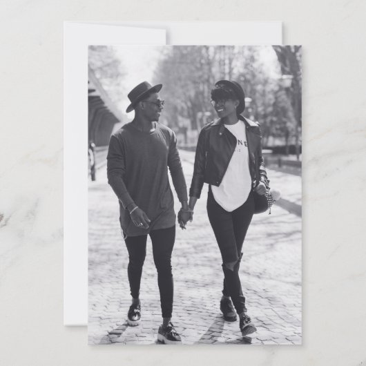 Save The Date Simples Typographie Minimale Photo Enregistrer La (Dos)