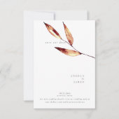 Save The Date Simplicité Automne Aquarelle Foliage Terracotta (Devant)