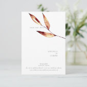 Save The Date Simplicité Automne Aquarelle Foliage Terracotta (Debout devant)