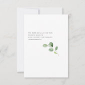 Save The Date Simplicité et feuillage Mariage blanc (Dos)
