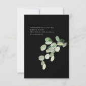 Save The Date Simplicité et feuillage Mariage noir (Dos)