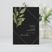 Save The Date Simplicité et verdure Mariage noir (Debout devant)