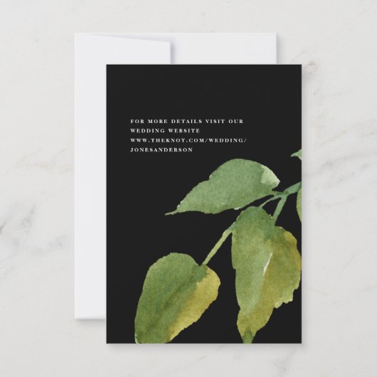 Save The Date Simplicité et verdure Mariage noir (Dos)