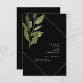 Save The Date Simplicité et verdure Mariage noir (Devant / Derrière)