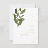 Simplicité et verdure Or & Mariage blanc