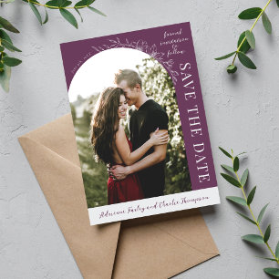 Save The Date Simplicité Florale 1 Date de Sauvegarde Raisin Vio