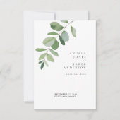 Save The Date Simplicité & Foliage Mariage blanc (Devant)