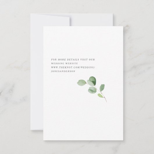 Save The Date Simplicité & Foliage Mariage blanc (Dos)