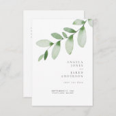 Save The Date Simplicité & Foliage Mariage Enregistrer notre dat (Devant / Derrière)