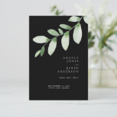 Save The Date Simplicité & Foliage Mariage noir Enregistrer notr (Debout devant)