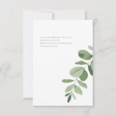 Save The Date Simplicité & Foliage Mariage Sauvegarder notre Dat (Dos)