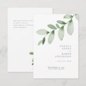 Save The Date Simplicité & Foliage Mariage Sauvegarder notre Dat (Devant / Derrière)