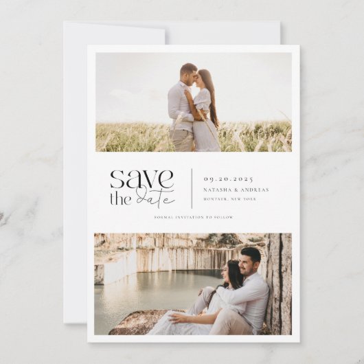Save The Date Simplicité moderne 2 Mariage photo (Devant)