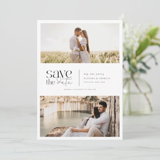 Save The Date Simplicité moderne 2 Mariage photo (Debout devant)