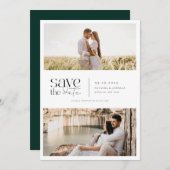 Save The Date Simplicité moderne 2 Mariage photo (Devant / Derrière)