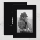 Save The Date Simplicité Moderne Noir Photo N/B  (Devant / Derrière)