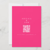 Save The Date Simplicité moderne rose chaud Photo N/B (Dos)