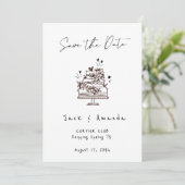 Save The Date Simplicité Script dessin manuel Mariage enregistre (Debout devant)