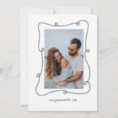 Save The Date Simplicité Script dessin manuel Mariage enregistre (Dos)