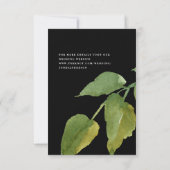 Save The Date Simplicité & Verdure Mariage Noir  (Dos)