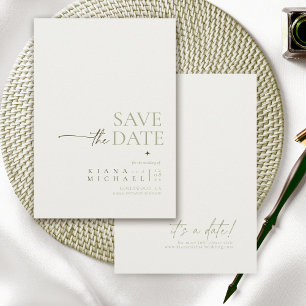 Save The Date Simply Chic Mariage Pearl White Vert ID1046
