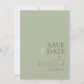 Save The Date Simply Chic Mariage Sage Green Vert ID1046 (Devant)