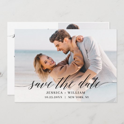 Save The Date Simply Elegant 2 Mariage photo (Devant / Derrière)