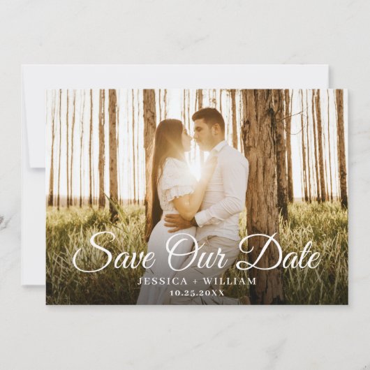 Save The Date Simply Elegant 3 Mariage photo (Devant)