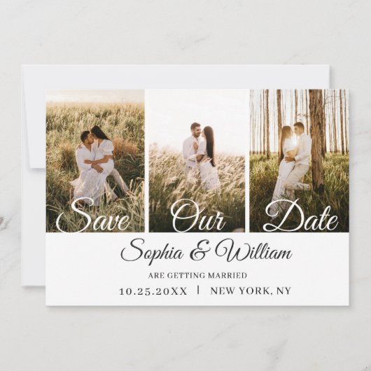 Save The Date Simply Elegant 3 Mariage photo (Devant)