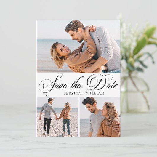 Save The Date Simply Elegant 3 Mariage photo (Debout devant)