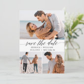 Save The Date Simply Elegant 3 Photo Mariage Heart Enregistrer L (Debout devant)