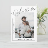 Save The Date Simply Elegant Calligraphie Mariage 2 Photo (Debout devant)