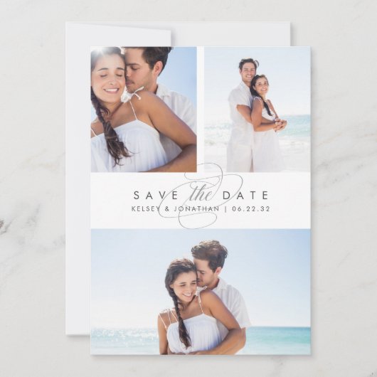 Save The Date Simply Elegant Multi Photo Enregistrer la date (Devant)