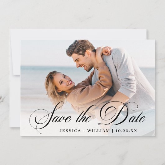 Save The Date Simply Elegant Photo Mariage 2 PHOTO (Devant)