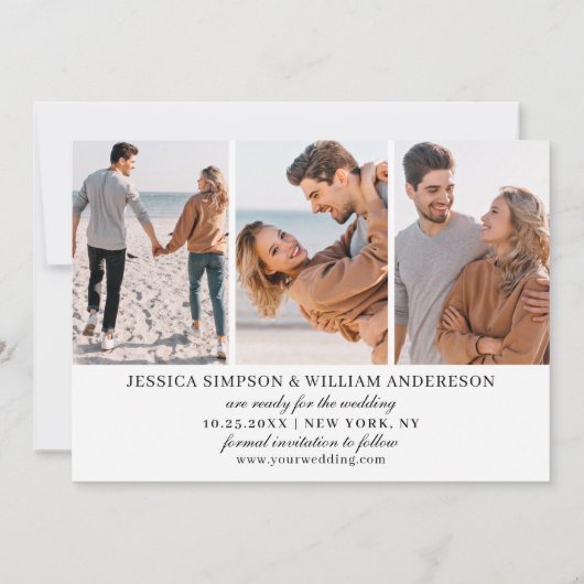 Save The Date Simply Elegant Photo Mariage 4 PHOTO (Dos)