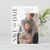 Save The Date Simply Elegant Typography Photo Enregistrer la dat (Debout devant)