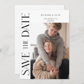 Save The Date Simply Elegant Typography Photo Enregistrer la dat (Devant / Derrière)