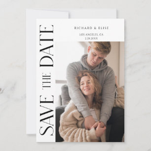 Save The Date Simply Elegant Typography Photo Enregistrer la dat