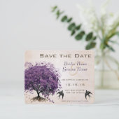 Save The Date Simply Peachy Purple Heart Leaf Tree Enregistrer l (Debout devant)