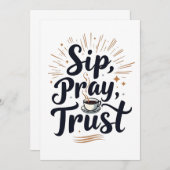 Save The Date Sip Pray Trust Café Et Jesus Lover (Devant / Derrière)