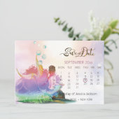 Save The Date Sirène Sous La Fête D'Anniversaire De La Mer (Debout devant)