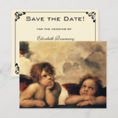 Save The Date Sistine Madonna Anges de Raphaël Mariage (Devant / Derrière)